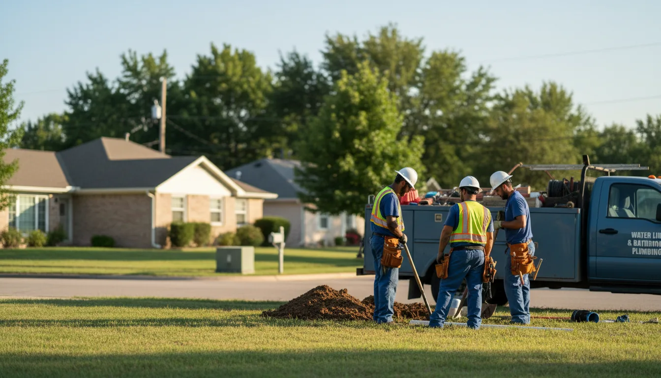 Residential water line and bathroom plumbing service in Hoffmeister, NY